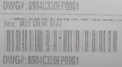 NEW MOODY B984C330EP001 MSV VALVE SEAT