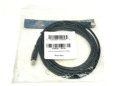 USB08-0010 | Black Box  USB 2.0 Cable Type B Male to Type B Male Black 10ft - New