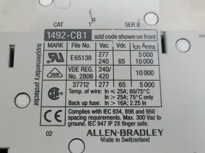USED ALLEN-BRADLEY 1492-CB1 G020