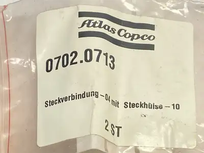 0702.0713 | Atlas Copco  Plug Connection With Plug Sleeve LOT OF 2 - New Other