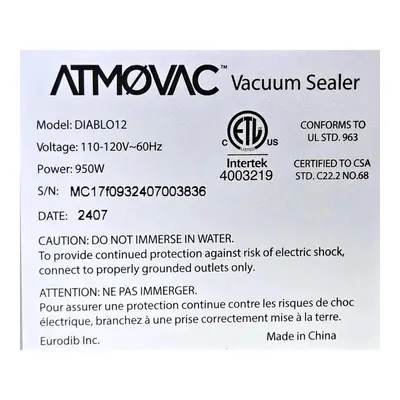 USED ATMOVAC DIABLO12