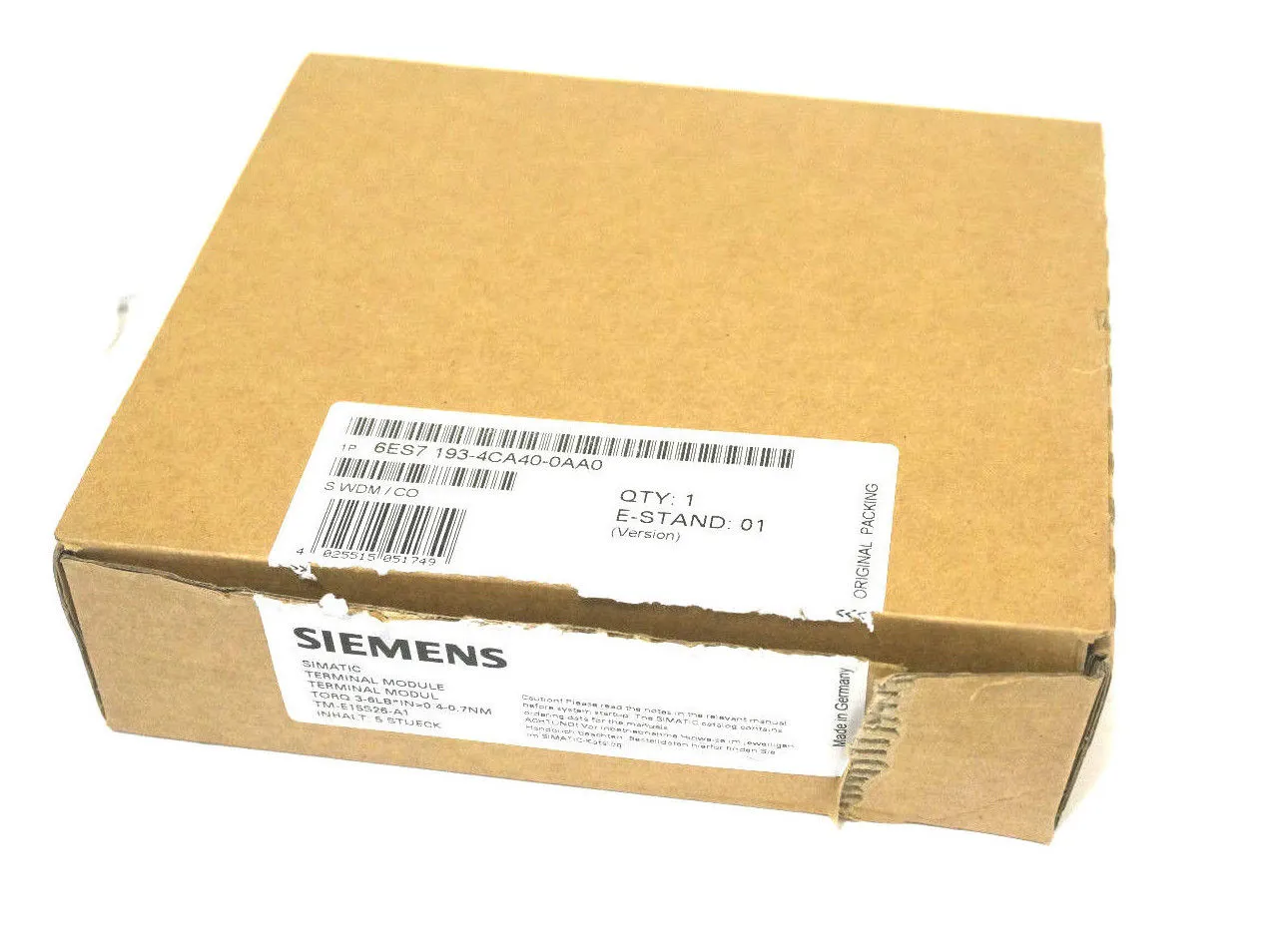 5 NEW SIEMENS 6ES7-193-4CA40-0AA0 TERMINAL MODULE 6ES71934CA400AA0