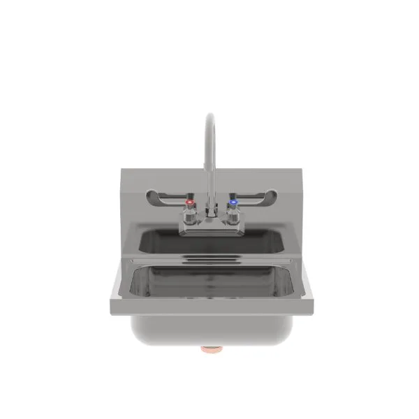 New | in-Stock Atosa New Atosa SH17 17" Stainless Hand Sink w/ Wrist Blade Handle & 8" Backsplash Hand Washing and Sanitizing Illinois US | Falcon Restaurant Supply #1373671
