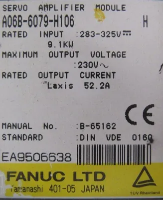 USED FANUC A06B-6079-H106 SERVO AMP A06B6079H106