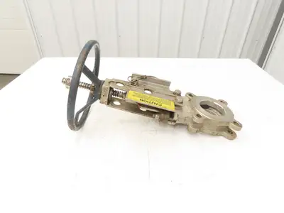 Fabri-Valve C67 3" Stainless Knife Gate Valve Lockout Pin Lug Style *Bad Seal*
