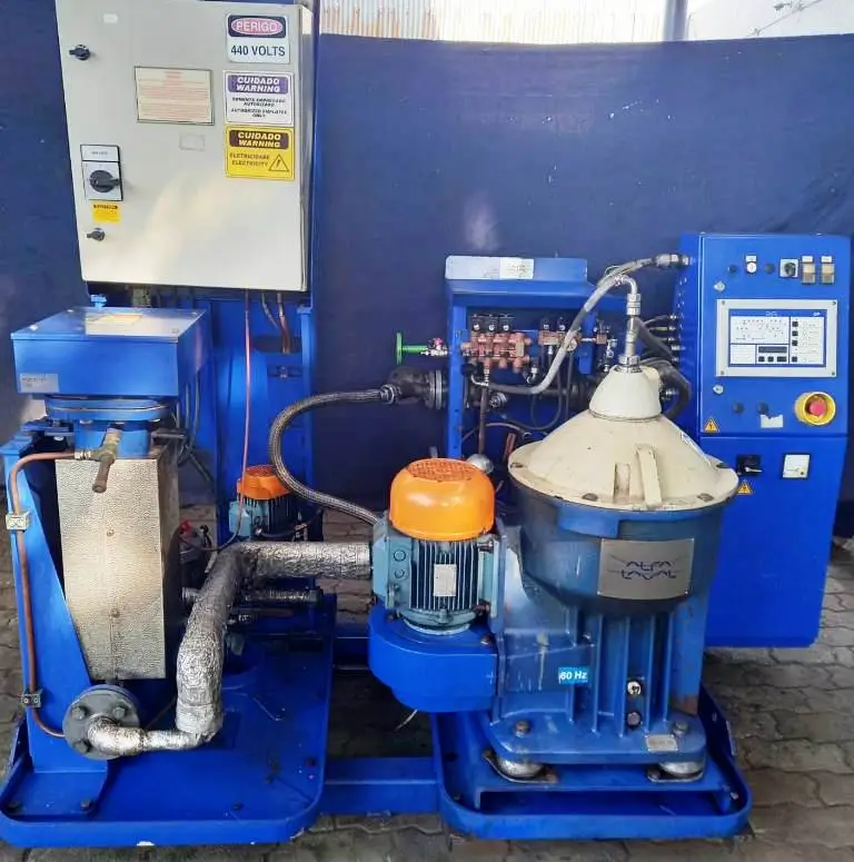 Alfa-Laval S-821 fuel/lube oil purifier module, 316SS.