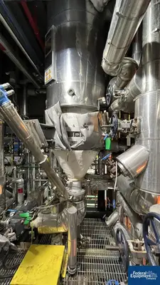 USED Buss ChemTech 6.3 Sq Meter / 67 Sq Ft Buss SMS Thin Film Evaporator, 904L S/S, 3.2/16 Bar