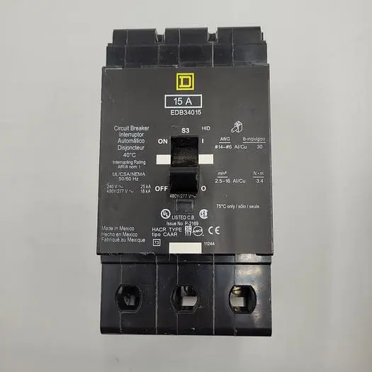 New | in-Stock SQUARE D SQUARE D EDB34015 CIRCUIT BREAKER 15A Circuit Breakers | ND Industrial Surplus #1218506