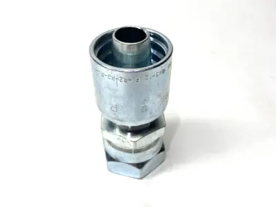 USED PARKER CRIMP STYLE HYDRAULIC HOSE FITTING 3/4" PORT 3/4" HOSE I.D.