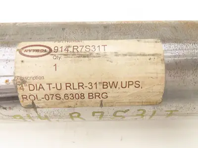 PPI Hytrol 914.R7S31T 4"x 31"BW Conveyor Take-Up Pulley Crowned 1-9/16" Shaft