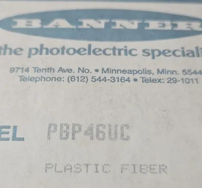 BANNER PBP46UC DIFFUSE REFLECTIVE. Loc5D12