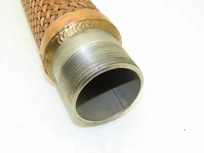 24" Braided Copper Bronze Flex Hose 2-1/2" NPT Stainless Ends  40W316L