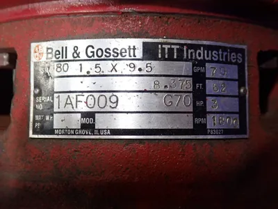 Used BELL & GOSSETT 80 1.5X9.5 Pumps Ohio US | HGR 24 #738212