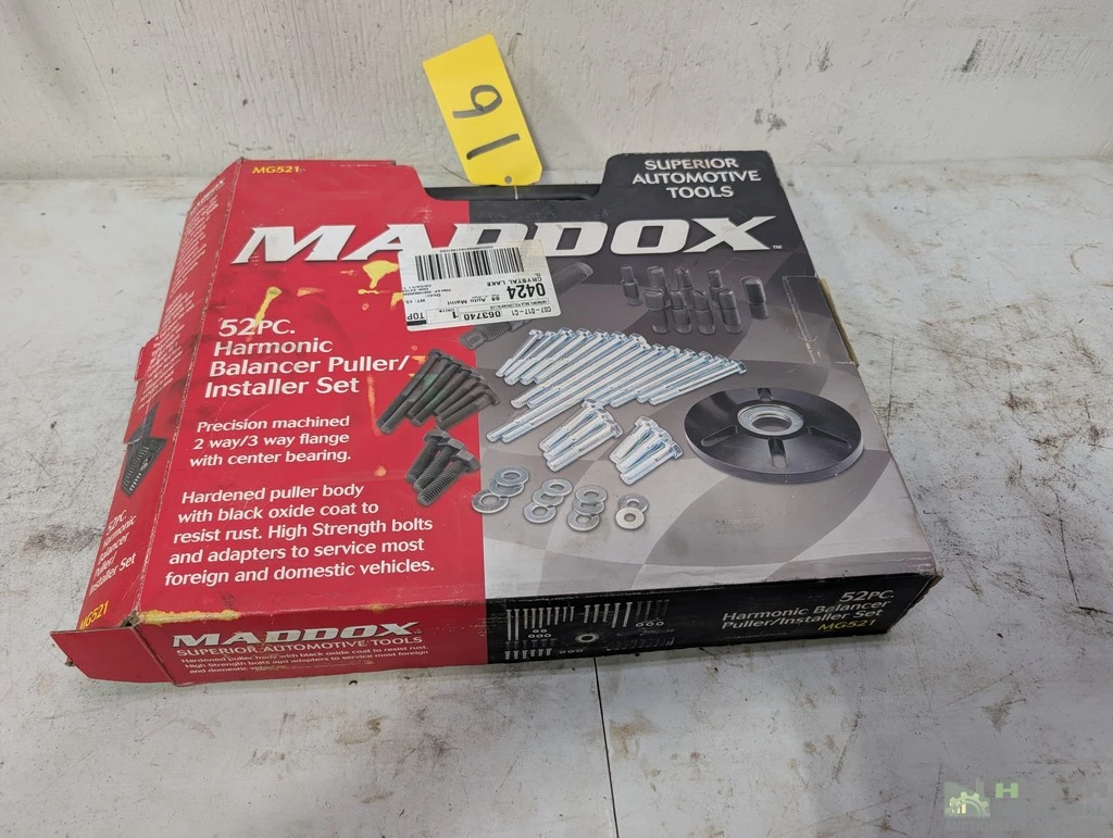 Used _UNKNOWN_ MADDUX MODEL M6521 52 PIECE HARMONIC BALANCER PULLER/INSTALLER SET Internal bearing puller kits Illinois US | Heath Industrial Auction Services #1546800