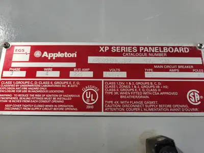Used APPLETON XPE32252B.J382 Switchgears British Columbia CA | Lenmark #1427004