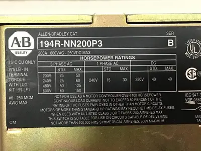 USED ALLEN BRADLEY 194R-NN200P3
