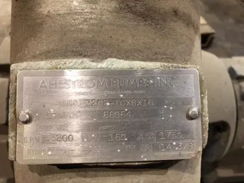 Used AHLSTROM 3202 Pumps | Surplus Paper Equipment #1093855