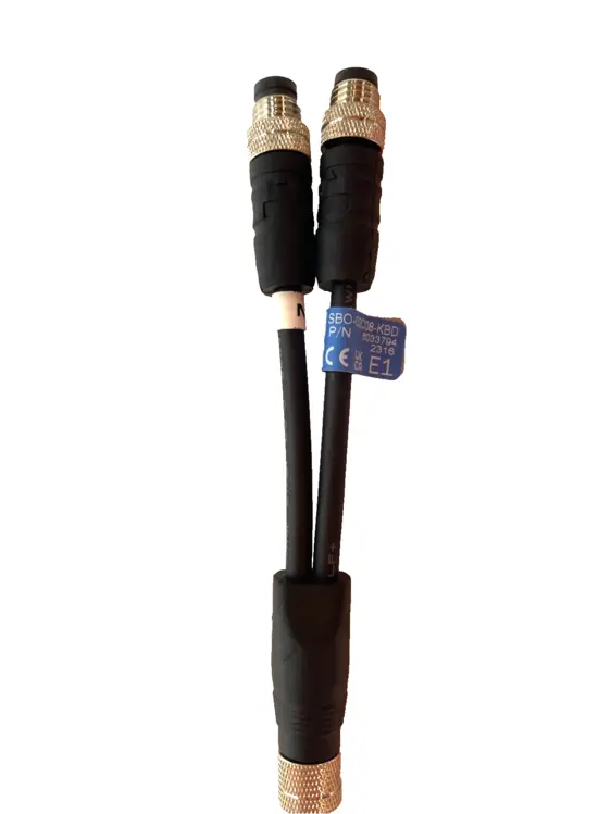 Used SICK SBO‑02C08‑KBD M8 4‑PIN FEMALE TO DUAL 3‑PIN MALE Y‑SPLITTER CABLE Cable & Wire | Maverick Industrial Sales #1098979