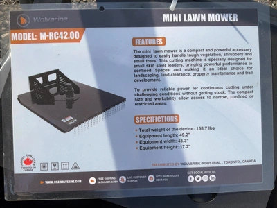 Used WOLVERINE M-RC42.00 MINI SKID STEER LAWN MOWER Skid Steer Brush Cutters Michigan US | Miedema Asset Management Group #1768767