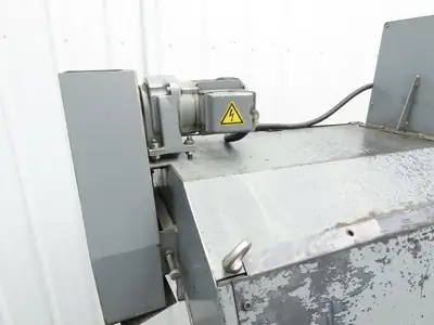Enomoto 37"W x 8' 4"L Chip Conveyor 26"Belt 46"H Discharge 220V 3PH Chain Drive