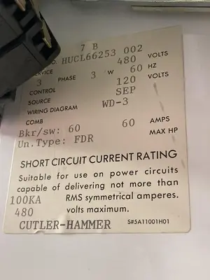 USED CUTLER-HAMMER HUCL66253 002
