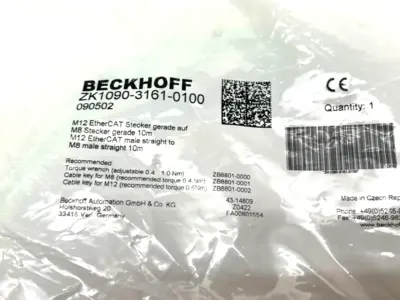 NEW BECKHOFF DOUBLE ENDED ETHERCAT POWER CABLE 10M