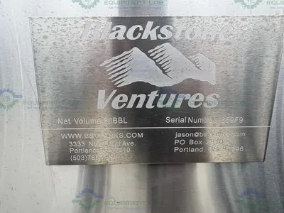 Used BLACKSTONE VENTURES 4700 LITER /30 BBL  STAINLESS STEEL JACKETED FERMENTATION TANK Reactors California US | Equipment Lab #1262710