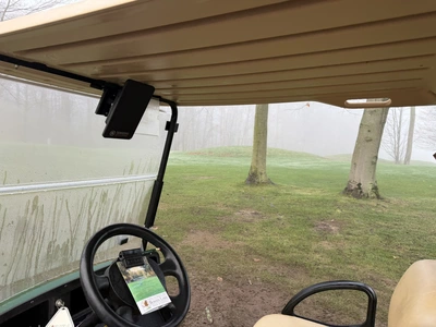 (1) 2017 E-Z-Go golf cart with a Kawasaki gas engine, model 625111G01, includes canopy, ball cover, ...
