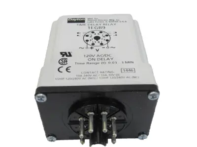 NEW DAYTON 1EGB9 TIME DELAY RELAY 120V AC/DC