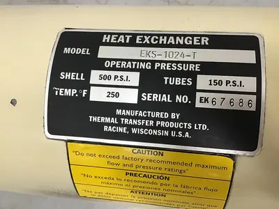 Used THERMAL TRANSFER EKS-1024-T Heat Exchangers Michigan US | Ideal Machinery #1299978