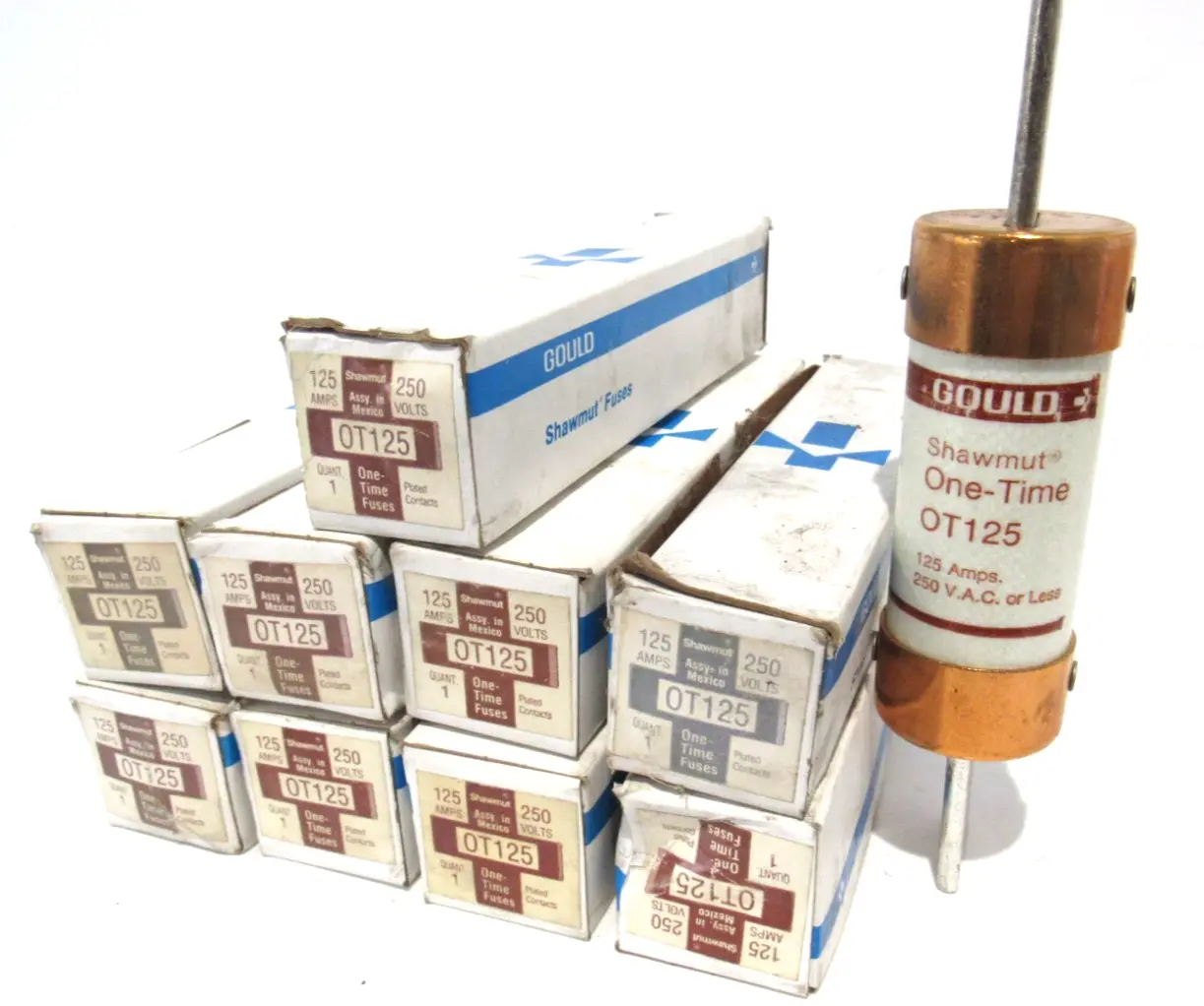 LOT OF 9 NEW GOULD SHAWMUT OT125 FUSES