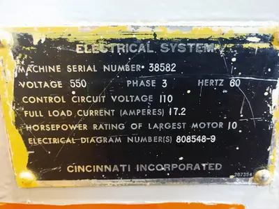 6' X 10 GA CINCINNATI MODEL 1006-R POWER SQUARING SHEAR: STOCK #10613