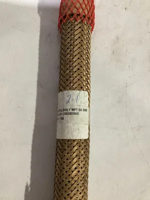 1” MPT x 14” Brass / Stainless Steel Flexible Hose