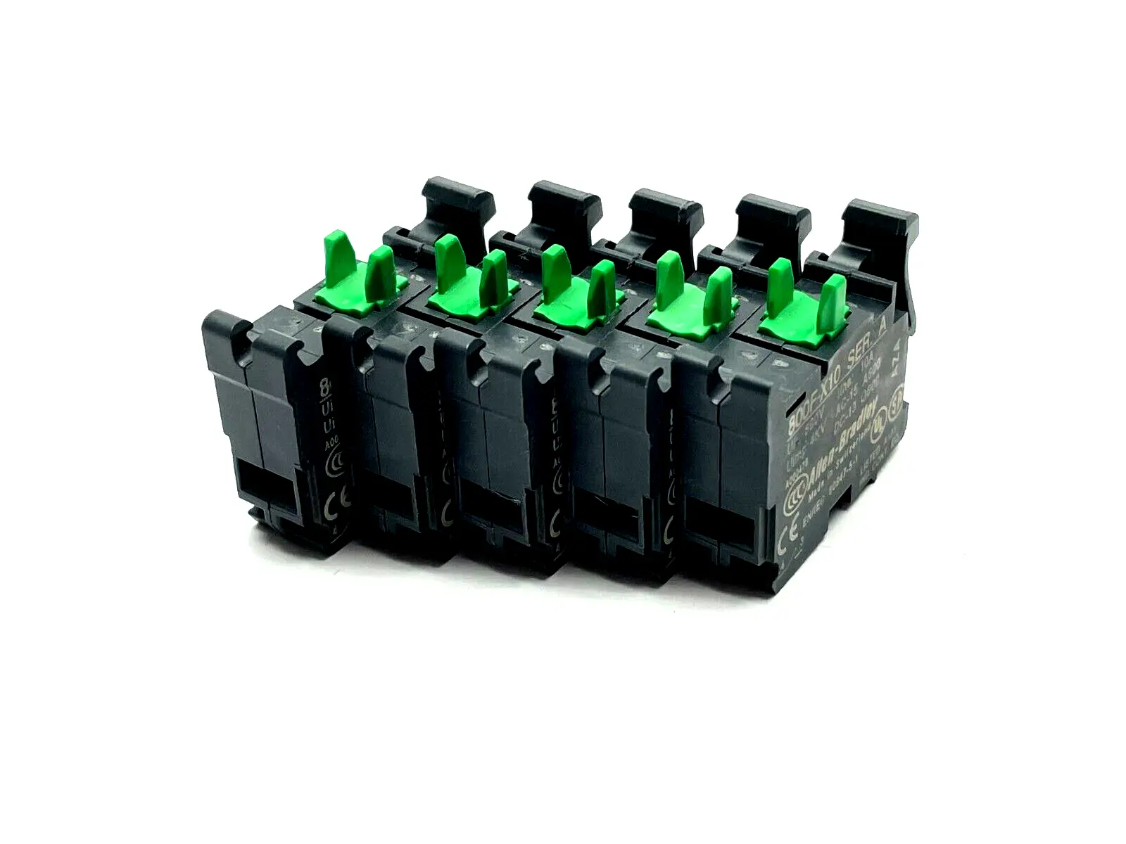 800F-X10 | Allen Bradley  Ser. A Contact Block 600V 10A LOT OF 5 - Used