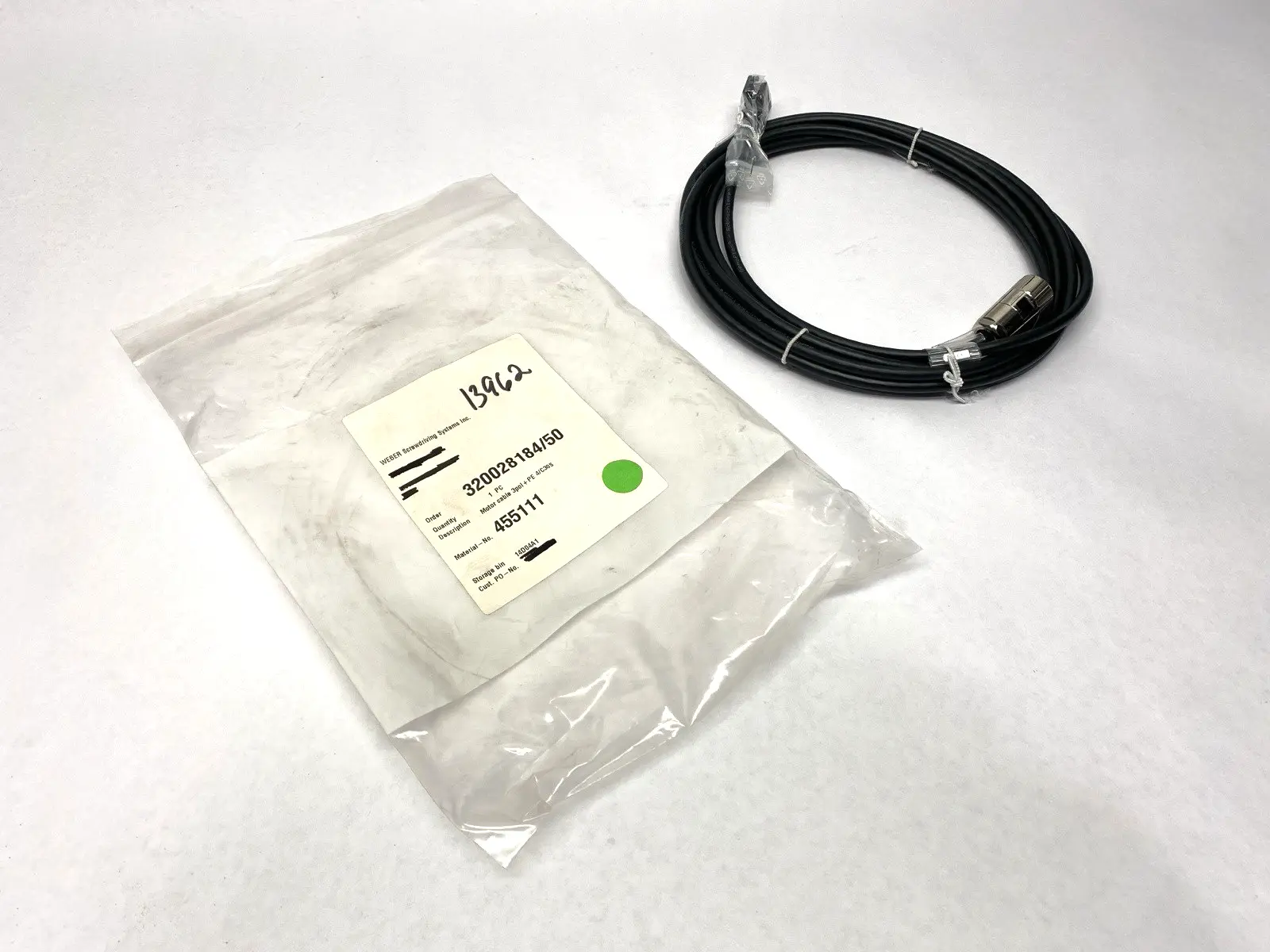 USED WEBER SCREWDRIVING SYSTEMS MOTOR CABLE 4-PIN MALE CONNECTOR