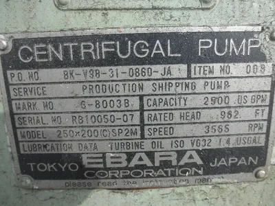 USED EBARA 250X200 CSP2M