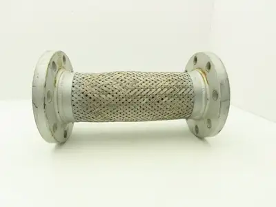 4"x 16" Steel Flanged Stainless Braided Flex Hose Pipe Expansion Joint 8-Bolt