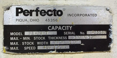 Used PERFECTO RS 10-24 / 28-24-7 Coil Reels and Straighteners Michigan US | Alma Machinery #1424513