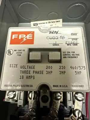 Used FPE 4204 CU0306 Industrial Controls Ohio US | Surplus Asset Holdings #1241373
