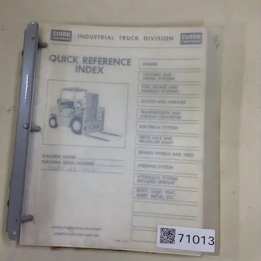 Used CLARK EQUIPMENT MANUAL013 Manuals Michigan US | Ideal Machinery #707957