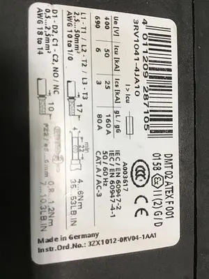 USED SIEMENS 3RV1041-4JA10