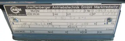 REPAIRED VDM ABM VDE0530 MOTOR F1.05525.027 0.24HP