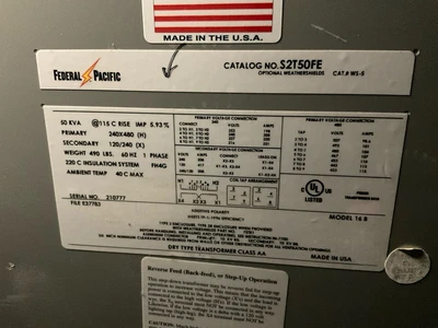 Used Federal Pacific _UNKNOWN_ Misc Industrial Equipment South Carolina US | ISP Equipment Group #1318776