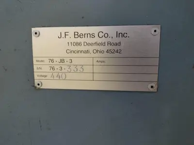 USED JF BERNS 76-JB-3CAPACITY ................. 3"DIGITAL READ OUT ......... YESMOTOR .................... 3 HP