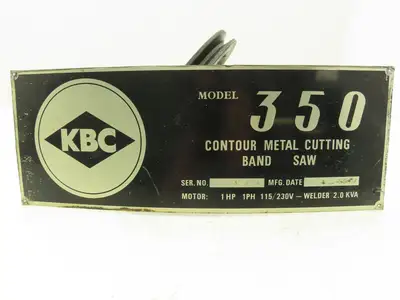 KBC Belt Tensioning Pulley Assy 2 Groove W Adjustable Mount Off KBC 350 Band Saw