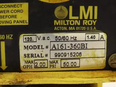 Milton Roy A161-360BI Metering Pump 2.0 Gph 50 psi