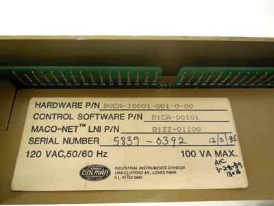 USED BARBER COLMAN 81ZZ-01100 SEQUENCE MODULE MACO 8000 81ZZ01100