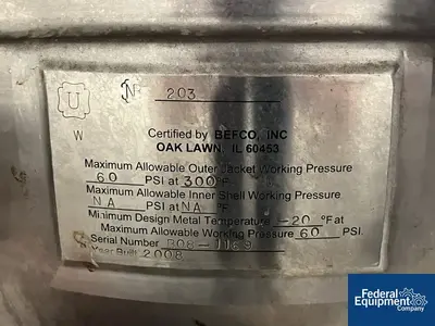 USED BEFCO, Inc. 10 Gal Befco Twin Motion Kettle, 316 S/S, 60#