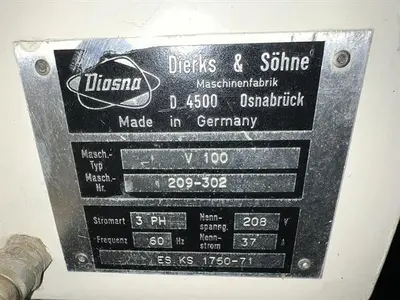 Diosna model D100 stainless steel high intensity mixer