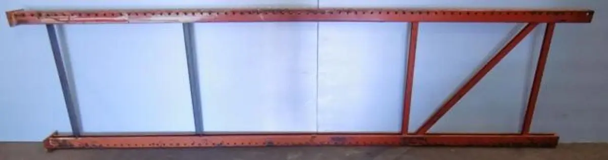 QTY. 1. PALLET RACKS 120 3/8" X 36" X 3" RED RECTA...